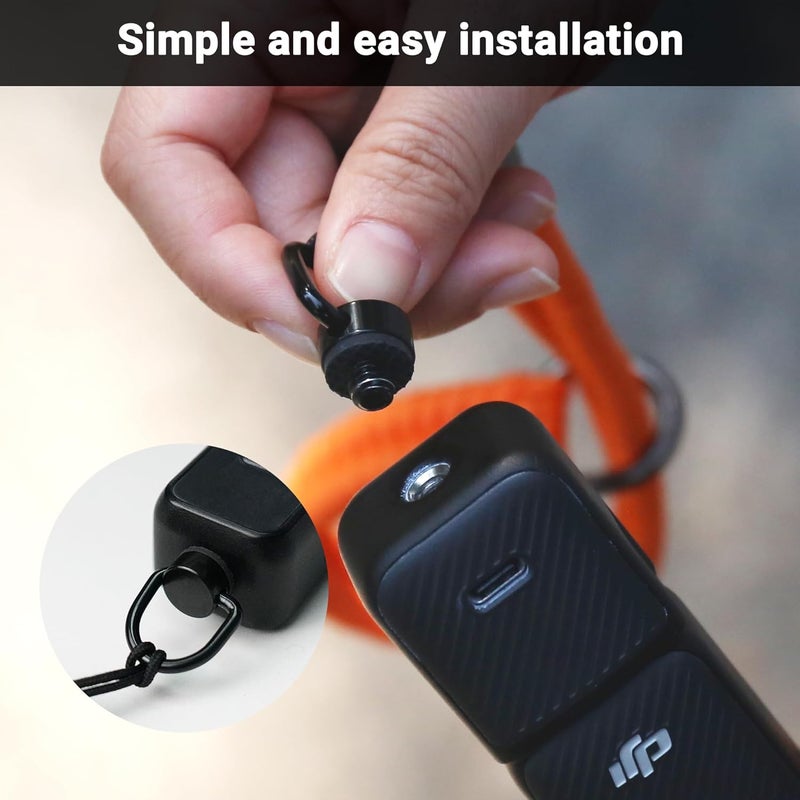 CYNOVA DJI Osmo Pocket 3 Accessories, Adjustable Nylon Hand Wrist Straps Lanyard with a 1/4" Screw, For Insta360 Selfie Stick, Go pro/Xtra Muse, Nikon Canon Sony Samsung Dslr Cameras, orange - Image 4